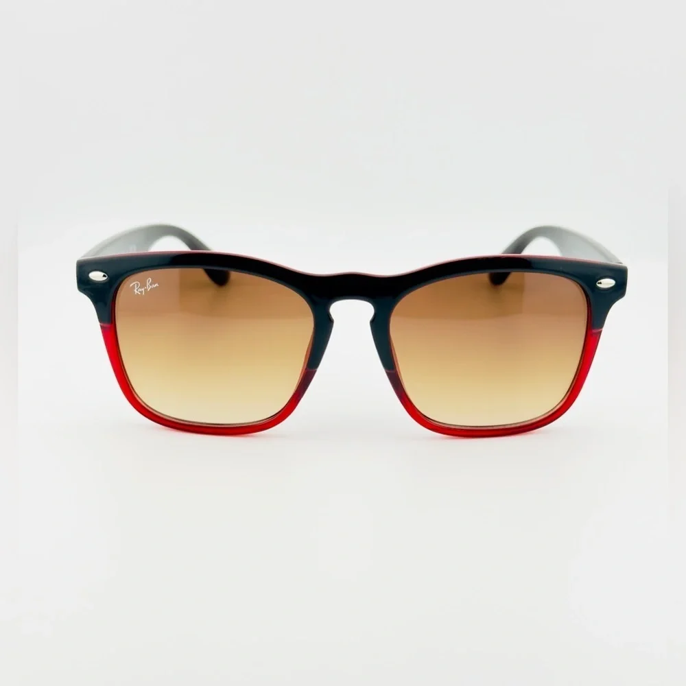 Ray-Ban Sunglasses Steve RB4487 Polished Black on Red Frame Gradient Lenses